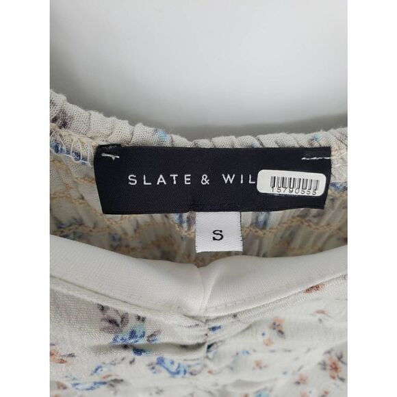 RTR Slate‎ & Willow Women's Ruched Puff Sleeve Floral Top Size Small - Picture 5 of 7